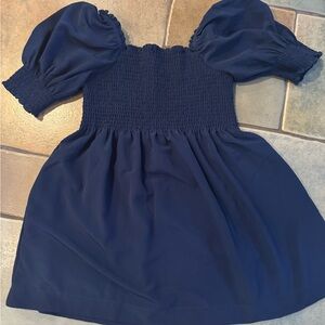 Hill House Blue Smocked Puff Sleeve Sundress